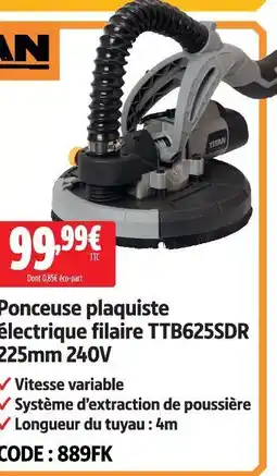 Screwfix Titan ponceuse plaquiste électrique filaire ttb625sdr offre