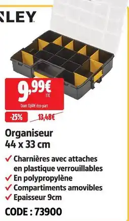 Screwfix Stanley organiseur offre
