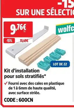 Screwfix Wolfcraft kit d'installation pour sols stratifiés offre