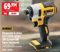 Screwfix Dewalt visseuse à choc dcf787n-sfxj 18v li-ion xr offre