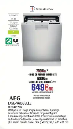 Extra Aeg lave-vaisselle offre