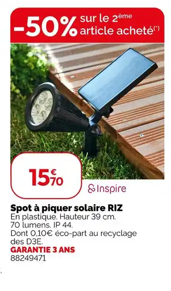 Inspire spot à piquer solaire riz