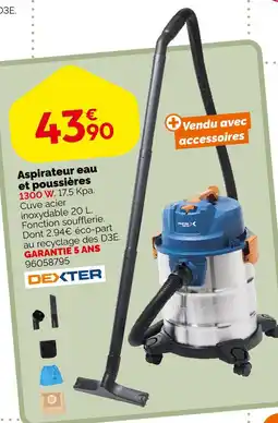 Weldom Dexter aspirateur eau et poussières offre