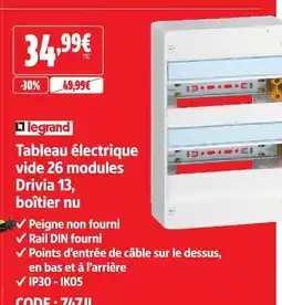 Screwfix Legrand tableau électrique vide 26 modules drivia 13, boîtier nu offre