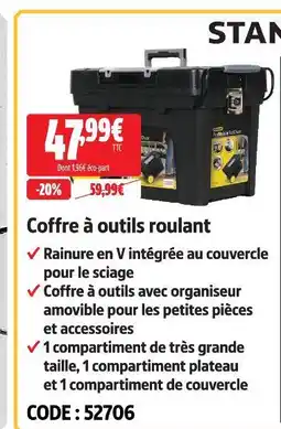 Screwfix Stanley coffre à outils roulant offre