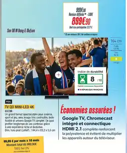 Proxi Confort Tcl tv qd mini-led 4k offre