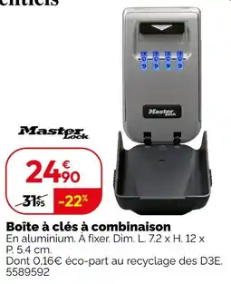 Weldom Master lock boîte à clés à combinaison offre