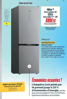 Proxi Confort Whirlpool réfrigérateur whk26372x5ea1 offre