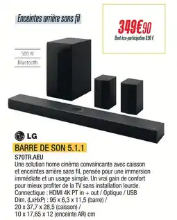 Proxi Confort Lg barre de son 5.1.1 offre
