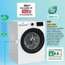 Proxi Confort Beko lave-linge offre