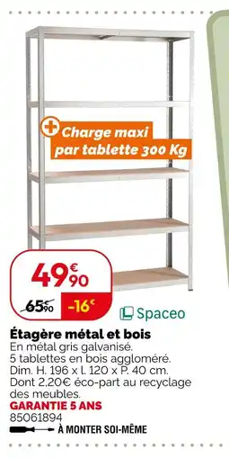 Weldom Spaceo étagère métal et bois offre