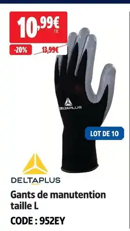 Screwfix Deltaplus gants de manutention taille l offre