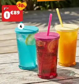 GiFi Gobelet + paille verre offre