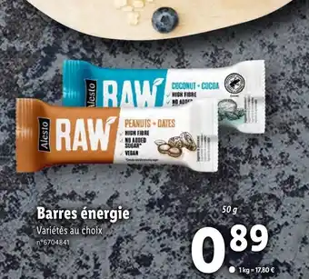 Lidl Barres énergie offre