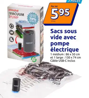 Sacs sous vide avec pompe électrique