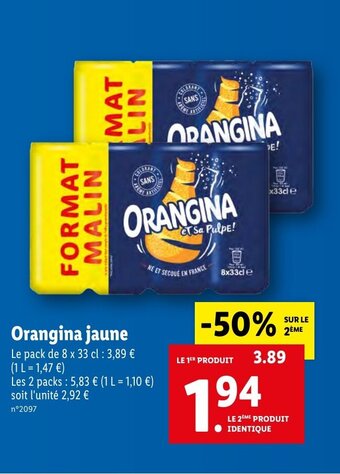 Lidl Orangina Jaune offre