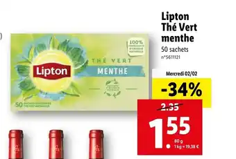 Lidl Lipton Thé Vert offre
