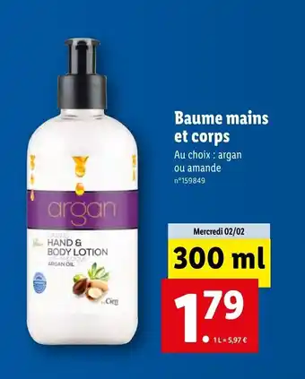 Lidl Baume Mains Et Corps offre