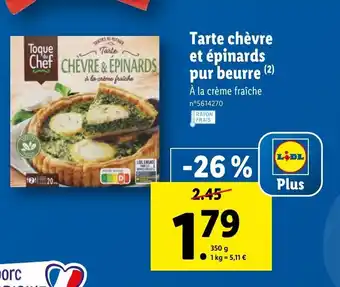Lidl Tarte Chèvre Et épinards offre