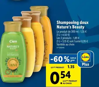 Lidl Shampooing Doux Nature's Beauty offre