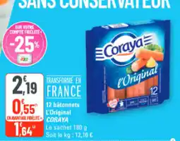 G20 12 bâtonnets l'original coraya offre