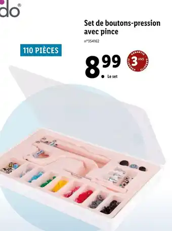 Lidl Set de Boutons-Pression offre