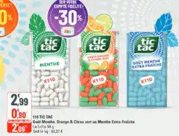 G20 Tic tac goût menthe orange & citros vert ou menthe extra-fraiche offre