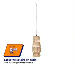 Action Lanterne solaire en rotin offre
