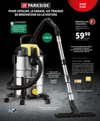 Lidl Aspirateur Eau offre
