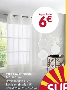 b&m Simply voile texturé offre