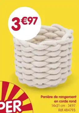 b&m Panier de rangement en corde rond offre