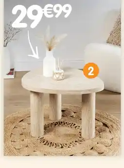 b&m Table d'appoint effet travertin offre