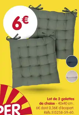 b&m Lot de 2 galettes de chaise offre