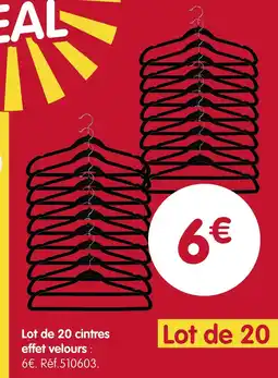 b&m Lot de 20 cintres effet velours offre