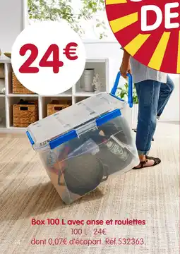 b&m Box 100 l avec anse et roulettes offre