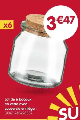 b&m Lot de 6 bocaux en verre avec couvercle en liège offre