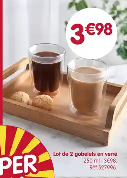 b&m Lot de 2 gobelets en verre offre