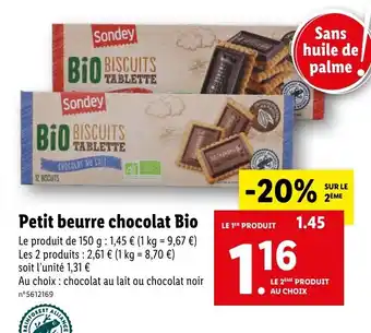 Lidl Petit Beurre Chocolat Bio offre