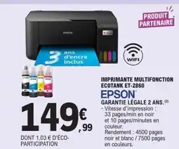 E.Leclerc EPSON Imprimante multifonction ecotank et-2860 offre