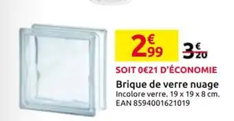 Mr Bricolage Brique de verre nuage offre