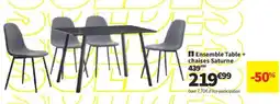 Conforama Ensemble Table + chaises Saturne offre