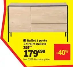 Conforama Buffet 1 porte 3 tiroirs Dakota offre
