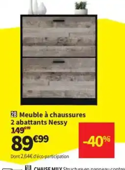Conforama Meuble à chaussures 2 abattants Nessy offre