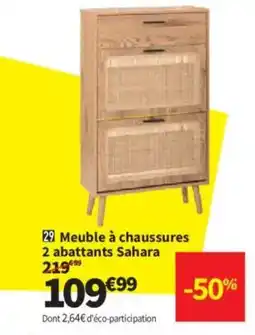 Conforama Meuble à chaussures 2 abattants Sahara offre