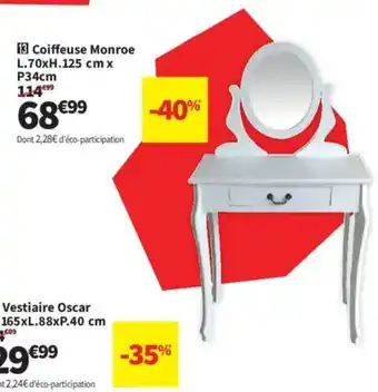Conforama Coiffeuse Monroe offre