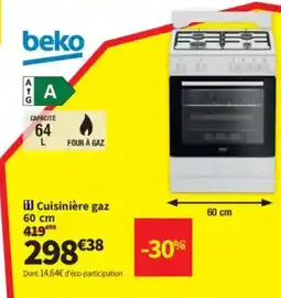 Conforama BEKO Cuisinière gaz offre