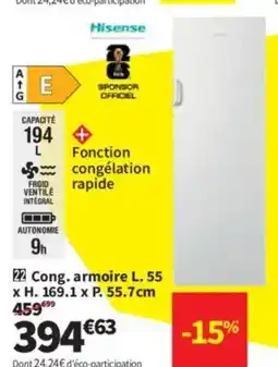 Conforama HISENSE cong armoire offre