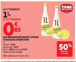 Auchan Eau aromatisée badoit citron touche de citron vert offre