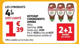 Auchan AMORA Ketchup 5 ingredients offre