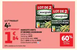Auchan CASSEGRAIN Haricots verts et beurre offre